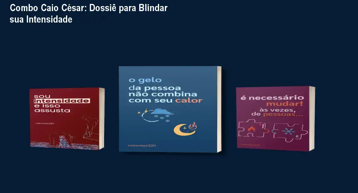Combo Caio César: Dossiê para Blindar sua Intensidade 2 https://cursoss.com.br/metodo-atalho-agente-pf-analise-tecnica/ Capa do combo de livros de Caio César da Silva sobre intensidade e amor-próprio