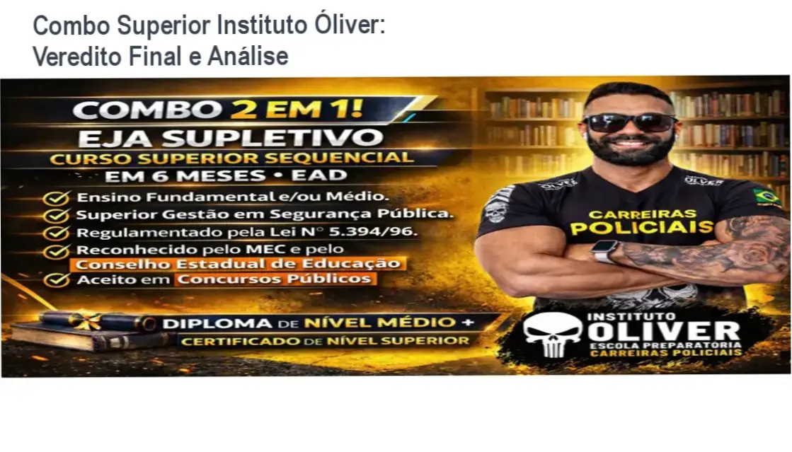 Certificado do Combo Superior Sequencial e Tecnólogo do Instituto Óliver para concursos