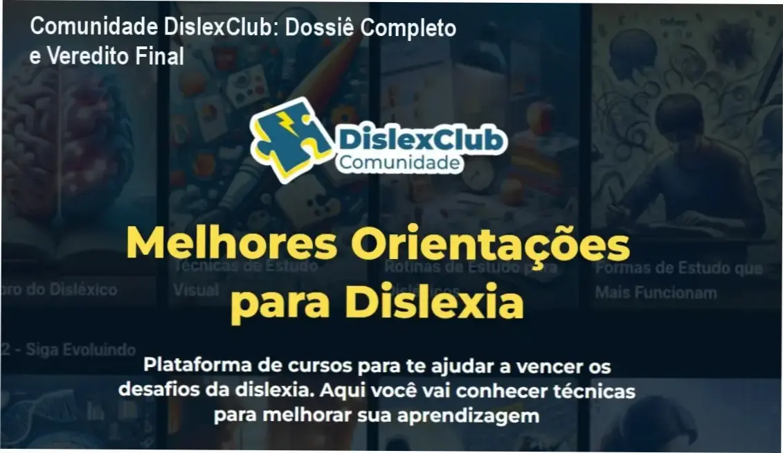 Interface da Comunidade DislexClub apresentando estratégias de estudo para alunos com dislexia