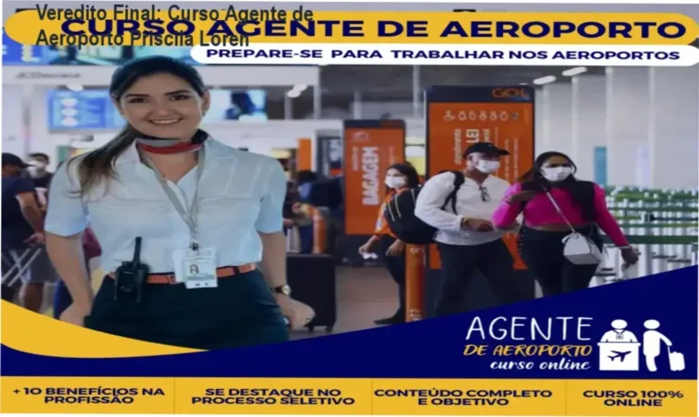 Interface do Curso de Agente de Aeroporto Online da Priscila Loren com foco em empregabilidade