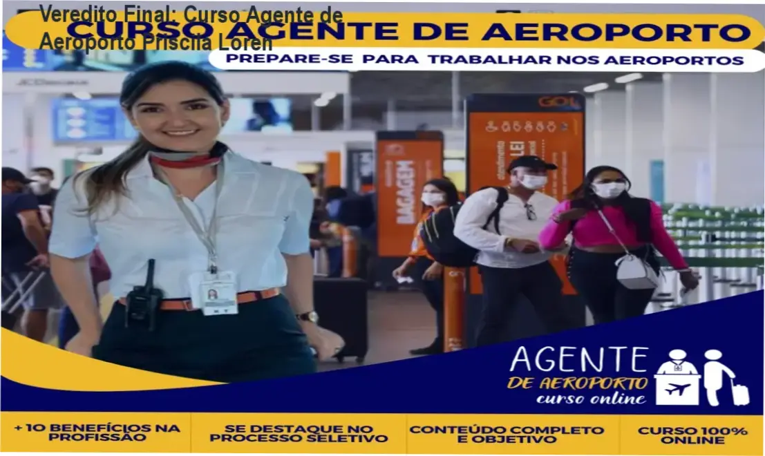 Interface do Curso de Agente de Aeroporto Online da Priscila Loren com foco em empregabilidade