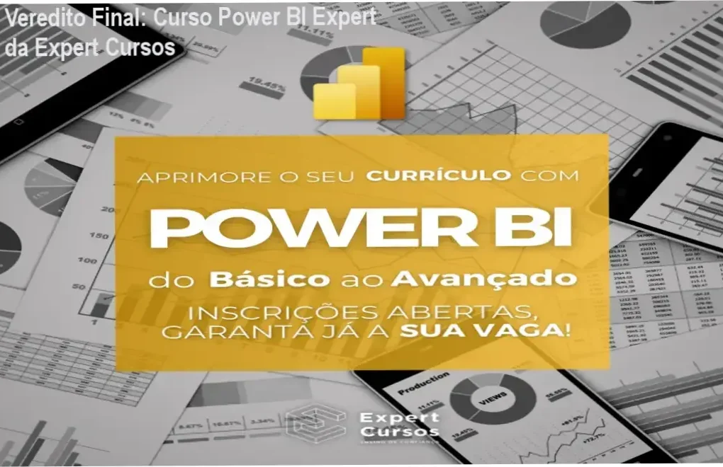 Interface do Curso Power BI Expert apresentando a criação de dashboards profissionais de análise de dados