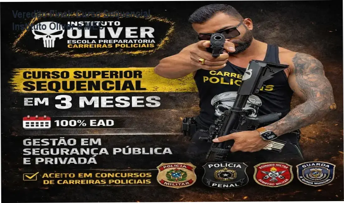 Certificado do Curso Superior Sequencial em Gestão de Segurança Pública e Privada do Instituto Óliver