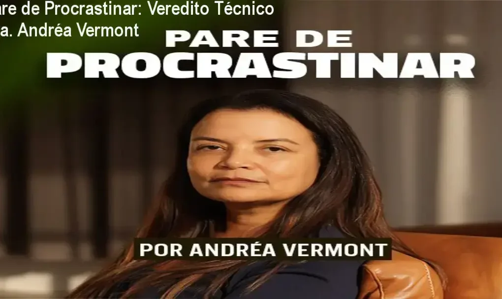 Ebook Pare de Procrastinar da Dra. Andréa Vermont focado em autossabotagem