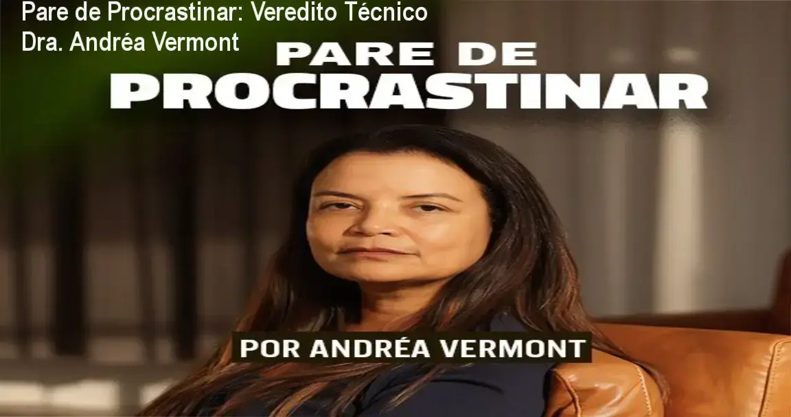 Ebook Pare de Procrastinar da Dra. Andréa Vermont focado em autossabotagem