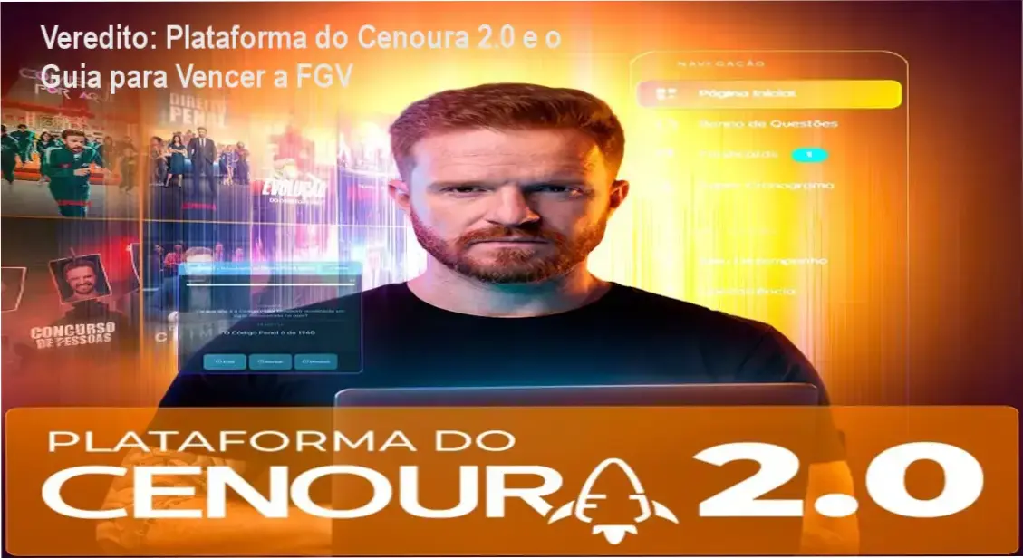 Interface da Plataforma do Cenoura 2.0 focada em Direito Penal para concursos FGV