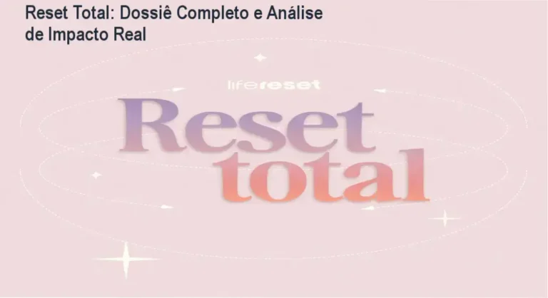 Interface do programa Reset Total focado em reprogramação mental e desenvolvimento pessoal