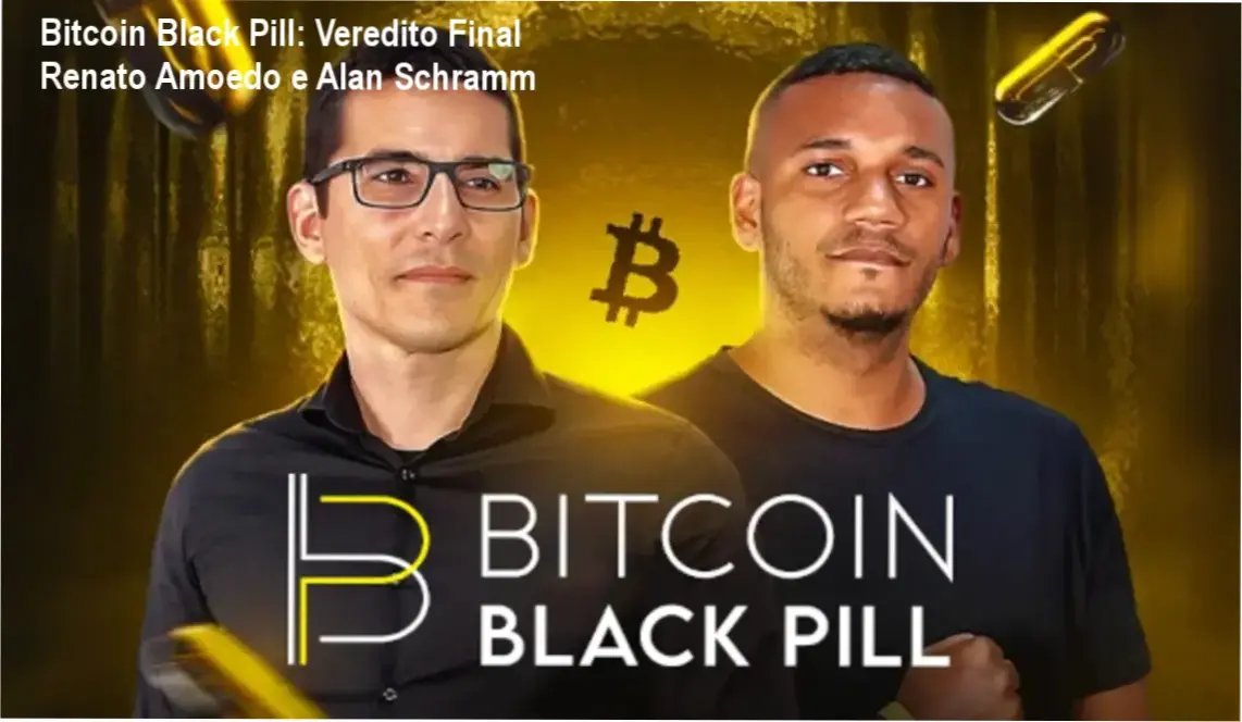 Infográfico detalhando os módulos do Treinamento Bitcoin Black Pill de Renato Amoedo e Alan Schramm